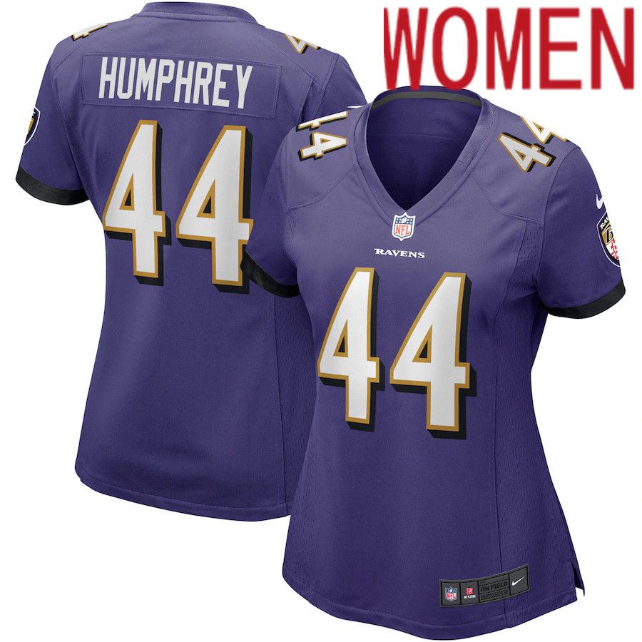 Women Baltimore Ravens #44 Marlon Humphrey Nike Purple Game Player NFL Jersey->women nfl jersey->Women Jersey